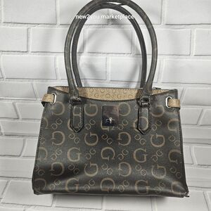Women's Dark brown Guess Logo Large Top Handle Purse/Tote/Hand Bag